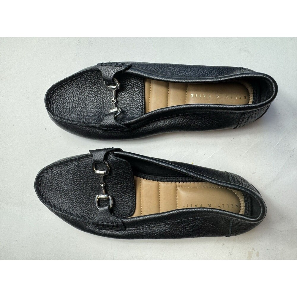 Kelly & Katie Women’s Kai Driving Loafer Black Leather Slip On Classic Size 6.5W